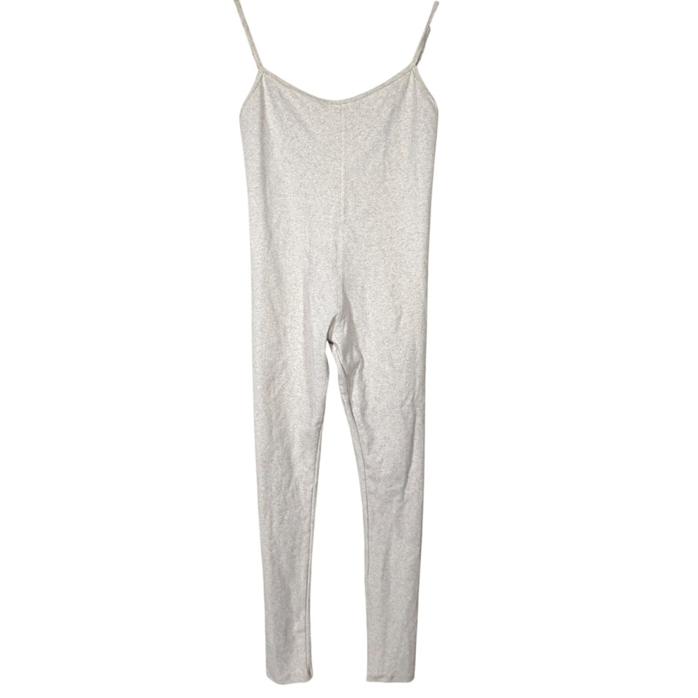 NEW Anthropologie Bodysuit Womens Large Oatmeal Beige Pilates Jumpsuit Allfenix